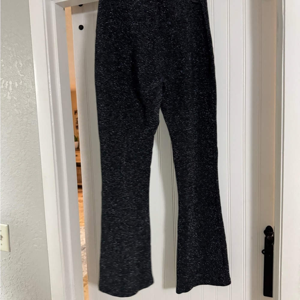 Black Flared Pants - Glitter - Urban Outfitters